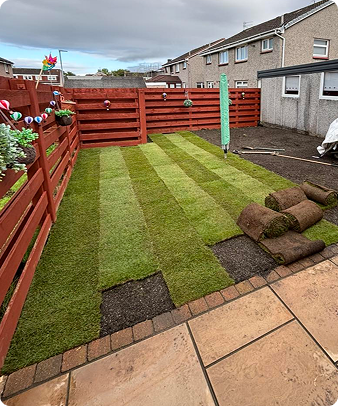 A image of a lawn that has air dots/indents on the lawn to let the lawn get some air into it, to breathe new life